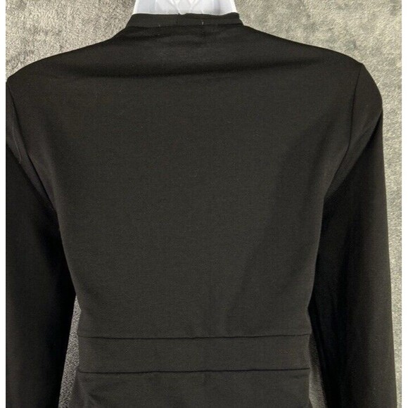 Pebble and Stone Small Black Tie Front Cardigan Open Waterfall Knit Lightweight - Picture 6 of 10